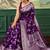 Woven design floral zari silk blend handloom banarasi saree with blouse piece