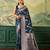 Woven design floral zari silk blend handloom banarasi saree with blouse piece