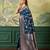 Woven design floral zari silk blend handloom banarasi saree with blouse piece