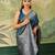 Woven design zari silk blend handloom banarasi saree with blouse piece