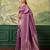 Woven design zari silk blend handloom banarasi saree with blouse piece