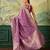 Woven design zari silk blend handloom banarasi saree with blouse piece