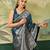 Woven design zari silk blend handloom banarasi saree with blouse piece