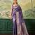 Woven design zari silk blend handloom banarasi saree with blouse piece