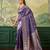 Woven design zari silk blend handloom banarasi saree with blouse piece