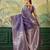 Woven design zari silk blend handloom banarasi saree with blouse piece