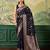 Woven design zari satin handloom mysore silk saree with blouse piece