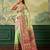 Floral zari pashmina handloom kanjeevaram saree with blouse piece
