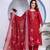 Maroon geometric printed cotton straight kurta set with dupatta