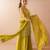 Women floral embroidered regular sequinned silk crepe kurta with sharara & with dupatta