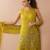 Women floral embroidered regular sequinned silk crepe kurta with sharara & with dupatta