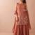 Women floral embroidered regular sequinned silk crepe kurta with sharara & with dupatta