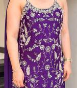 Women floral embroidered regular thread work kurta with sharara & with dupatta