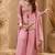Women floral embroidered regular thread work kurta with palazzo & with dupatta