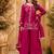 Women floral embroidered regular thread work kurta with palazzo & with dupatta