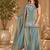 Women ethnic motifs embroidered regular thread work kurta with palazzo & with dupatta