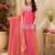 Women ethnic motifs embroidered regular thread work kurta with palazzo & with dupatta