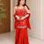 Women floral embroidered regular thread work kurta with sharara & with dupatta