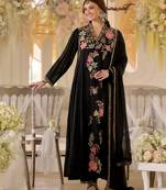 Women floral embroidered empire thread work kurta with palazzo & with dupatta