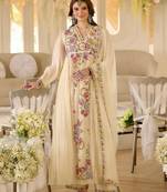 Women floral embroidered empire thread work kurta with palazzo & with dupatta