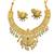 Gold plated south indian temple jewelry set-traditional festive necklace with earrings-bollywood style ethnic set
