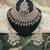 Kundan bridal choker jewelry set with  beads | indian wedding necklace, drop earrings & maang tikka