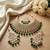 Kundan bridal choker jewelry set with  beads | indian wedding necklace, drop earrings & maang tikka
