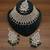 Kundan bridal choker jewelry set with  beads | indian wedding necklace, drop earrings & maang tikka