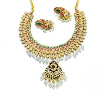 Gold plated south indian temple traditional indian jewelry set bollywood style bridal wedding choker set festive wear 4