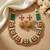Kundan indian jewelry set with jhumka earrings | antique gold plated green choker bridal necklace for wedding
