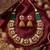 Kundan indian jewelry set with jhumka earrings | antique gold plated green choker bridal necklace for wedding
