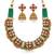 Kundan indian jewelry set with jhumka earrings | antique gold plated green choker bridal necklace for wedding