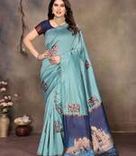 faux Kanjivaram banarasi jacquard silk blend saree with unstiched blouse piece