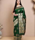 faux Kanjivaram banarasi jacquard silk blend saree with unstiched blouse piece