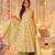 Cream green floral printed pure muslin a-line kurta set with dupatta