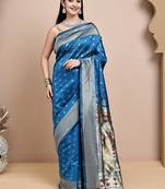 faux Kanjivaram banarasi jacquard silk blend saree with unstiched blouse piece