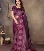 faux Kanjivaram banarasi jacquard silk blend saree with unstiched blouse piece