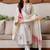 Crtx white jaquard pure cotton kurti with dupatta and pant