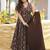 Elegant brown pure muslin anarkali kurti palazzo set with dupatta