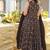 Elegant brown pure muslin anarkali kurti palazzo set with dupatta