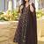 Elegant brown pure muslin anarkali kurti palazzo set with dupatta