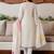 Crtx white jaquard pure cotton kurti with dupatta and pant