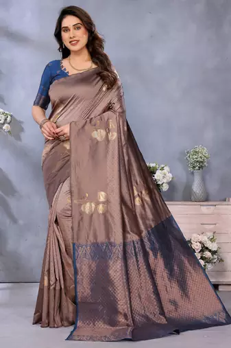 faux Kanjivaram banarasi jacquard silk blend saree with unstiched blouse piece