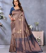 faux Kanjivaram banarasi jacquard silk blend saree with unstiched blouse piece