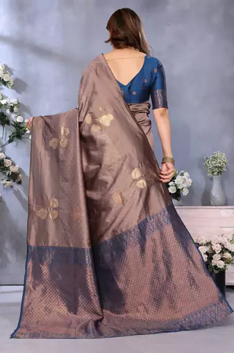 faux Kanjivaram banarasi jacquard silk blend saree with unstiched blouse piece