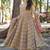 Festive wear green pink printed muslin anarkali suit set for women