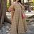 Festive wear green pink printed muslin anarkali suit set for women