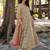 Festive wear green pink printed muslin anarkali suit set for women
