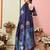 faux Kanjivaram banarasi jacquard silk blend saree with unstiched blouse piece