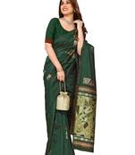 faux Kanjivaram banarasi jacquard silk blend saree with unstiched blouse piece